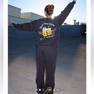 NWOT The Mayfair Group Made you Smile Jet Sweat Set